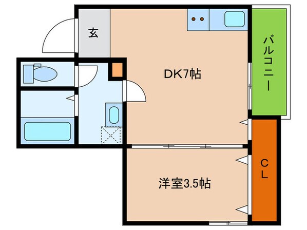 ルミエール西代B棟の物件間取画像